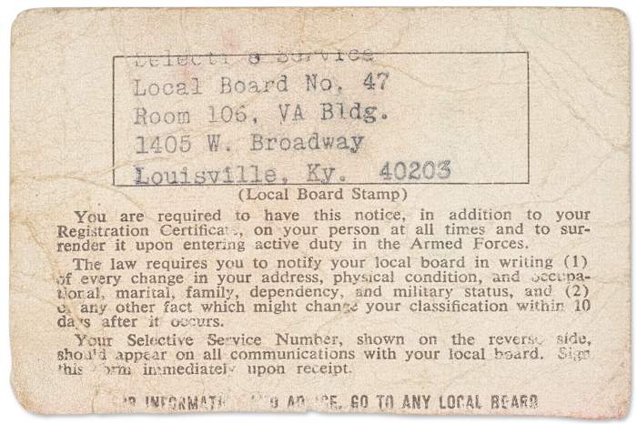 De niet-ondertekende conceptkaart van Muhammad Ali, een stukje geschiedenis uit het Vietnam-tijdperk, zal worden geveild