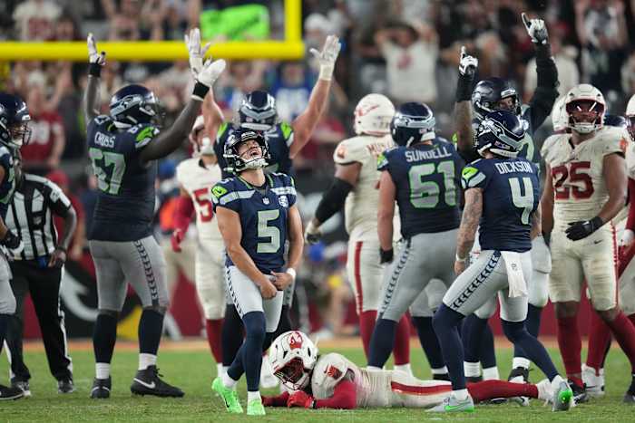 Jason Myers Boots 52-yard FG tijdens het laatste spel, die Seahawks optilt naar 23-20 overwinning op kardinalen