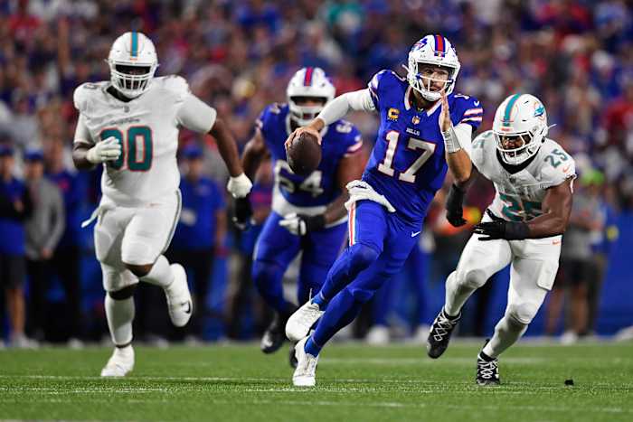 Josh Allen's 3 TD-passen en de pick Secure Bills '31-21 overwinning van Terrel Bernard op spiraalvormige dolfijnen