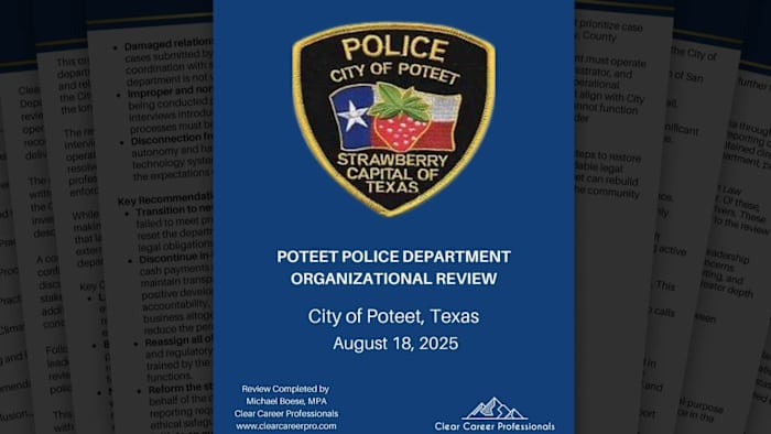 Poteet City Council bereidt de stem voor op interim -politiechef bijna maand nadat 2 officieren waren ontslagen