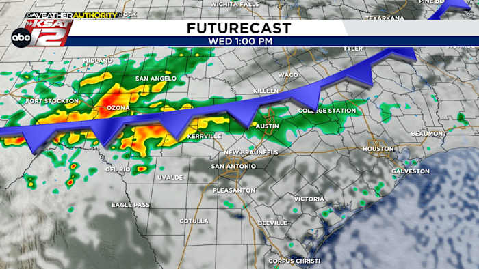 Woensdag nerol voor de voorkant, regenkans