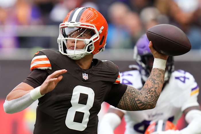 Browns-rookie QB Gabriel zegt 'geen morele overwinningen' nadat de eerste NFL-start eindigt in verlies voor Vikings
