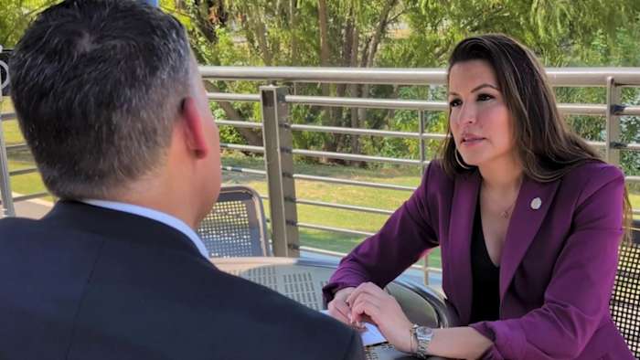 District 7-raadslid Marina Alderete Gavito bespreekt verbeteringen aan Woodlawn Lake en kerndiensten