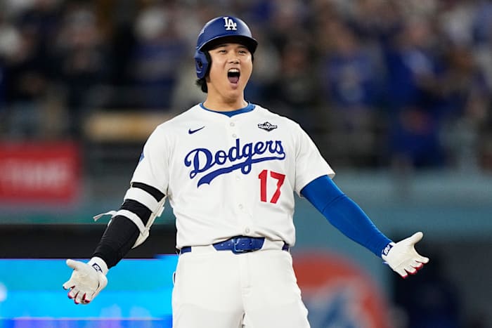Opnieuw een grote Sho: Ohtani slaat twee homeruns en evenaart het record met vier extra honkslagen in World Series Game 3