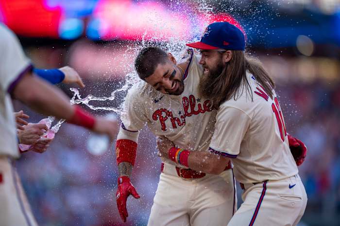 Phillies Bench Nick Castellanos voor Game 1 tegen Dodgers