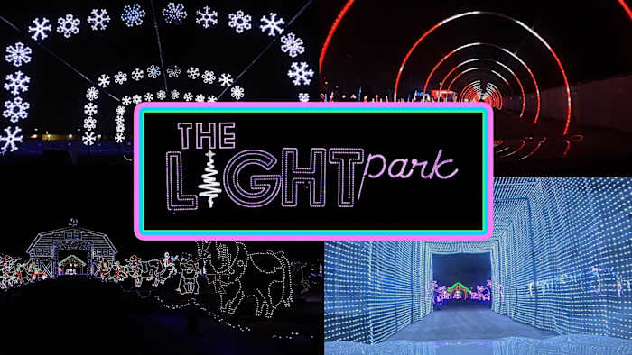 Ervaar San Antonio's nieuwste drive-thru kerstlichtshow "The Light Park" in Wolff Stadium