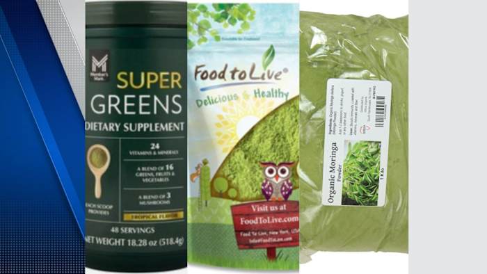 Wellness-poedersupplementen verkocht bij Sam's Club en andere retailers die verband houden met de uitbraak van Salmonella