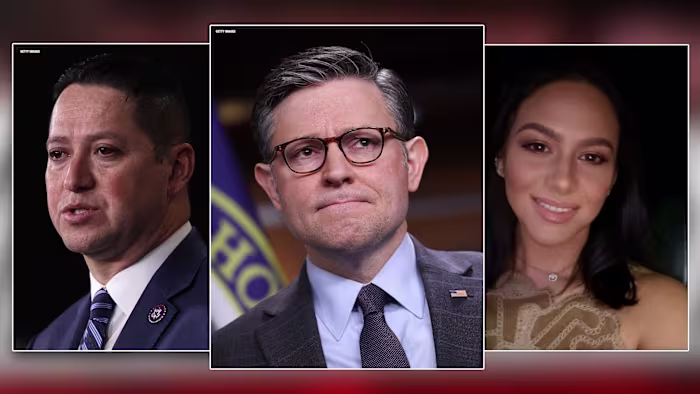 Spreker Mike Johnson weigert op te roepen tot het aftreden van de Amerikaanse vertegenwoordiger Gonzales vanwege beschuldigingen van affaires