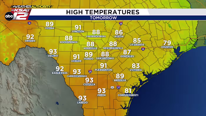 Delen van Zuid-Texas kunnen morgen de heetste van het land zijn