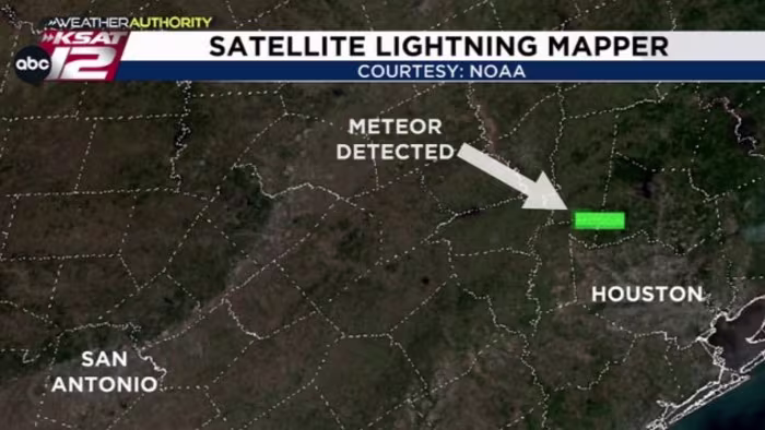 Meteoor verlicht de hemel van Texas; Booms rapporteerde van Houston tot aan San Antonio