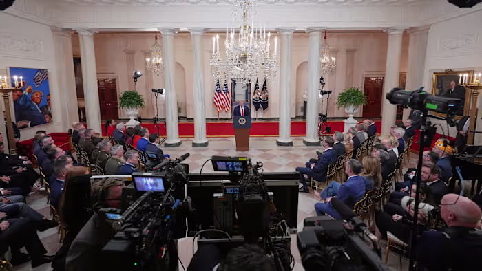 Trump zegt dat Amerikaanse troepen de klus snel zullen klaren in zijn eerste primetime-toespraak sinds het begin van de oorlog met Iran