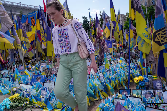 Oekraïense demonstranten in Kiev dringen aan op een veto tegen een wetsvoorstel waarvan gezinnen vrezen dat vermiste soldaten dood zouden kunnen worden verklaard