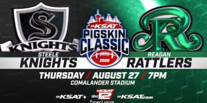Steele neemt het op tegen Reagan in KSAT12’s vijfde jaarlijkse KSAT Pigskin Classic