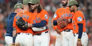 Astros’ Spencer Arrighetti heeft een no-hit bod afgebroken met 1 uit in de 8e vs. Rangers