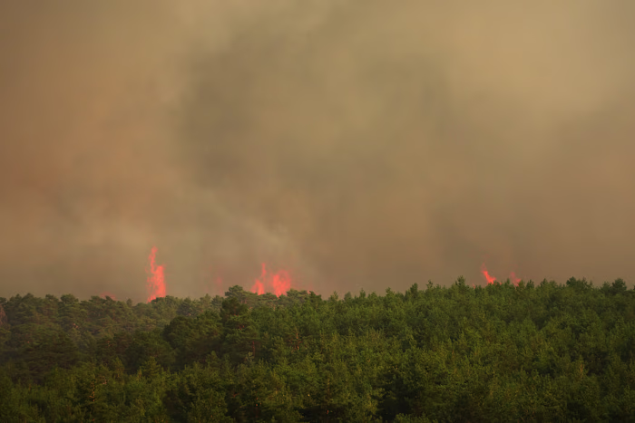 Brandweerlieden bestrijden een van de grootste bosbranden ooit in Spanje tijdens een hittegolf aan de Middellandse Zee