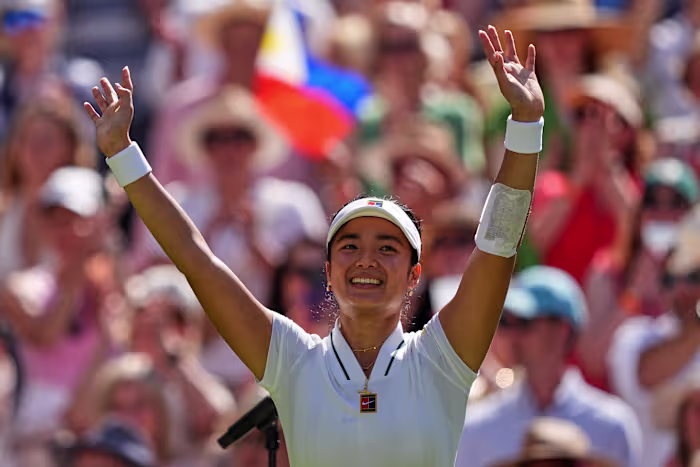 Eala verstoort Wimbledon-kampioen Swiatek in historische overwinning voor Filipijnen, nummer 2 reekshoofd Rybakina ook uitgeschakeld