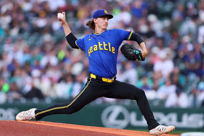 Mariners-werper Bryce Miller verliest zijn no-hit-bod in de 7e inning tegen de Angels