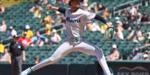 Pérez trok na zeven perfecte innings tegen A’s, en Marlins verspeelde bijna een voorsprong van acht punten in een 9-8 overwinning