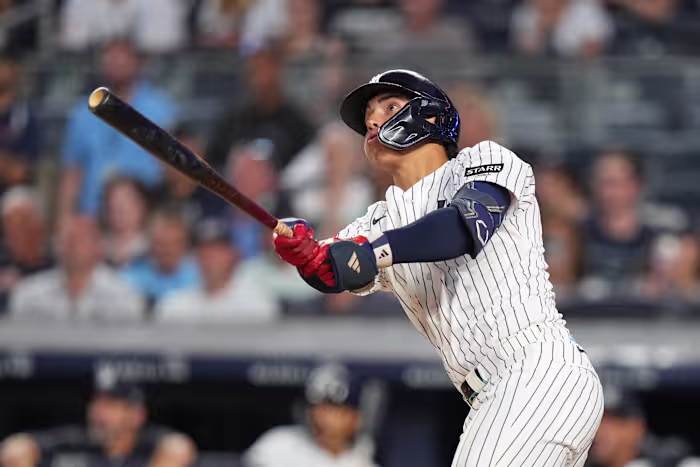 Aangeprezen kandidaat George Lombard Jr. homert voor de Yankees in een Major League-debuut