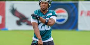 Eagles running back Saquon Barkley werd geïnspireerd door Barry Sanders die zijn teamgenoten diende